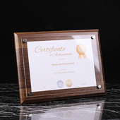 荣誉相框摆台制作打印捐赠毕业结业定制水晶企业培训资质定做聘书