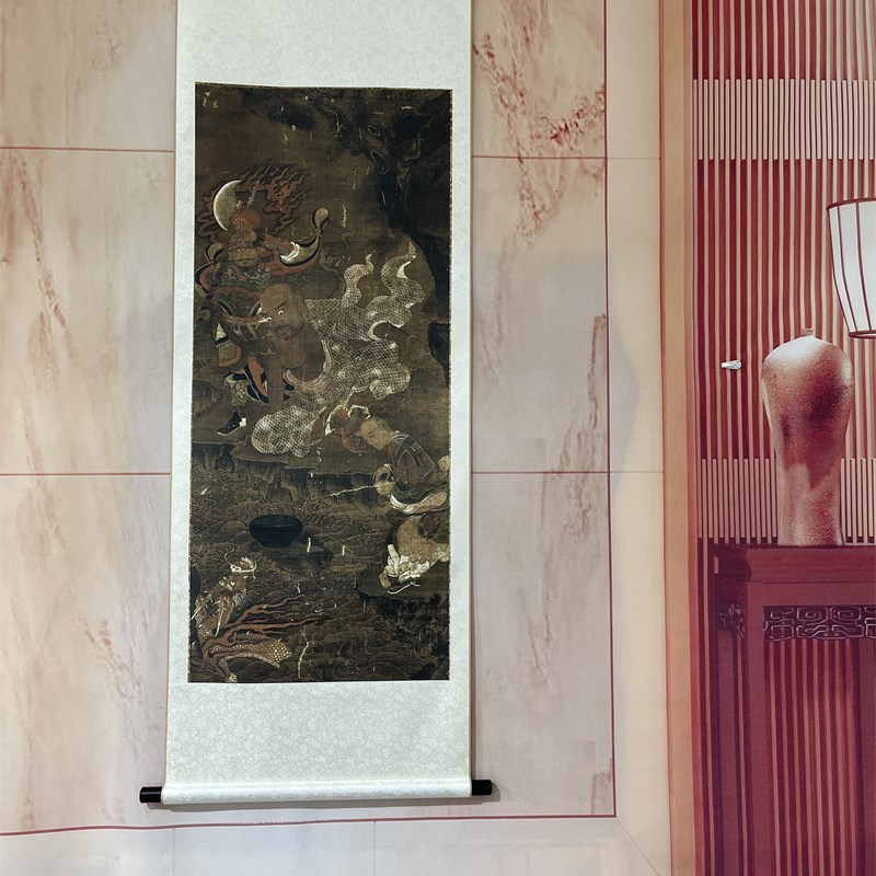 元 佚名 降龙罗汉图 古代工笔人物画立M轴微喷复制佛画挂轴装裱