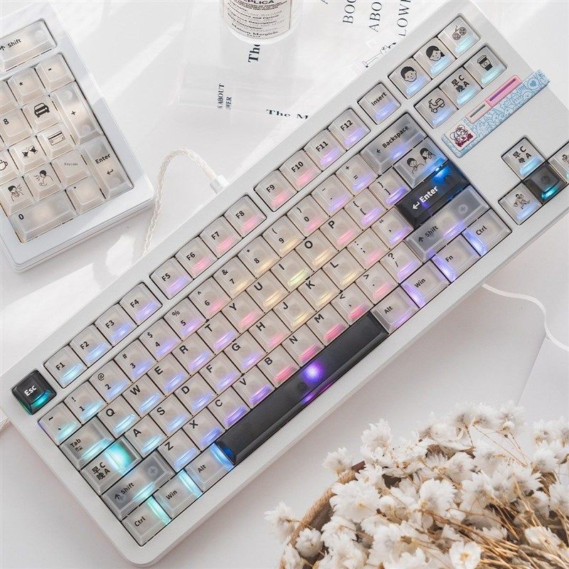 Wooting早C晚A白/黑色五面雾透键帽PC移印全套原厂适磁轴机械键盘,电脑硬件/显示器/电脑周边,键帽,淘宝优惠券,粉丝福利购,淘宝优惠卷