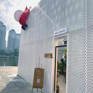 铝单板幕墙门头雨棚屋檐包柱造型雕花镂空冲孔穿孔氟碳漆铝板厂家