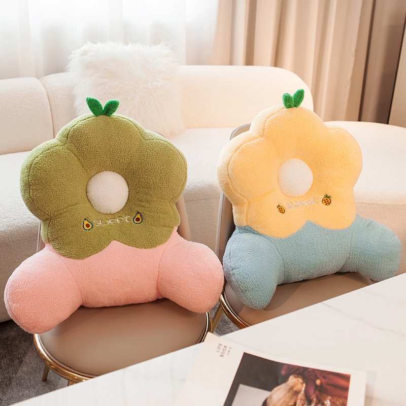 花朵腰枕腰靠护腰靠垫靠枕椅子靠背垫座椅办公R室久坐办公椅腰垫