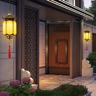 户外吊灯防水新中式室外庭院造景走廊屋檐别墅大门口凉亭灯笼吊灯