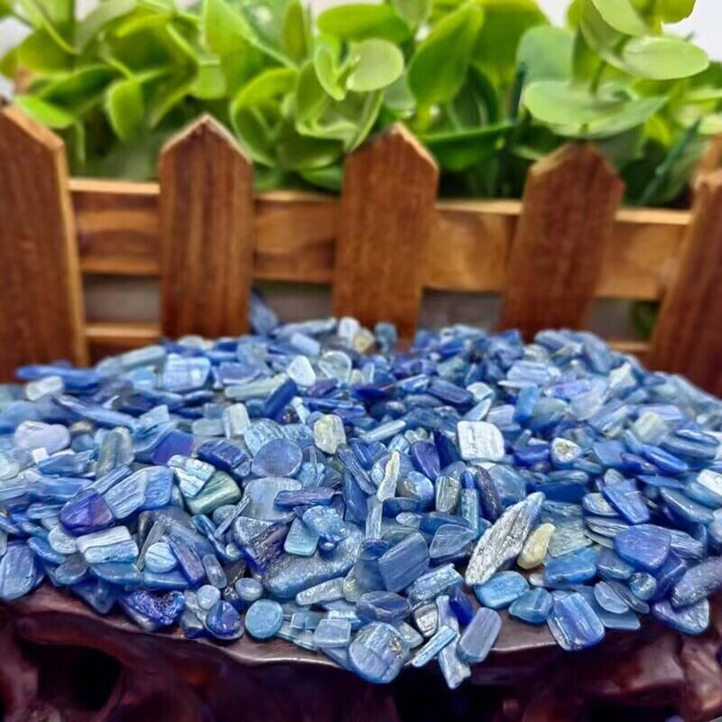 100克蓝晶石碎石摆件 不定形碎料装饰境外 鱼缸盆景石造景