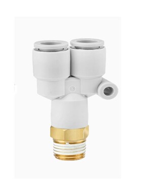 SMC型气管快速接头KB2U8-02S三通外螺纹气动接头Y型气管快插三通