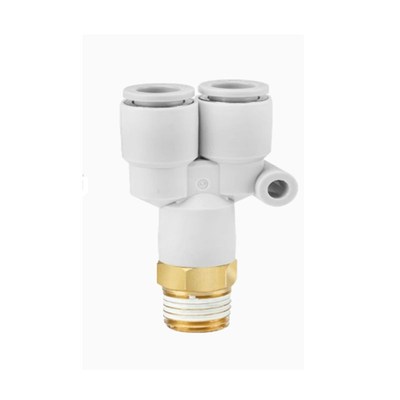 SMC型气管快速接头KB2U8-02S三通外螺纹气动接头Y型气管快插三通