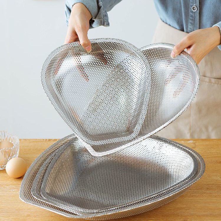 加厚316沥水不锈钢筲箕餐厅厨房晾晒家用洗菜通用盛菜簸箕淘米