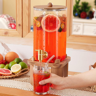 耐高温饮料桶带龙头可乐果汁鼎商用自助啤酒柠檬水果茶玻璃冷饮罐