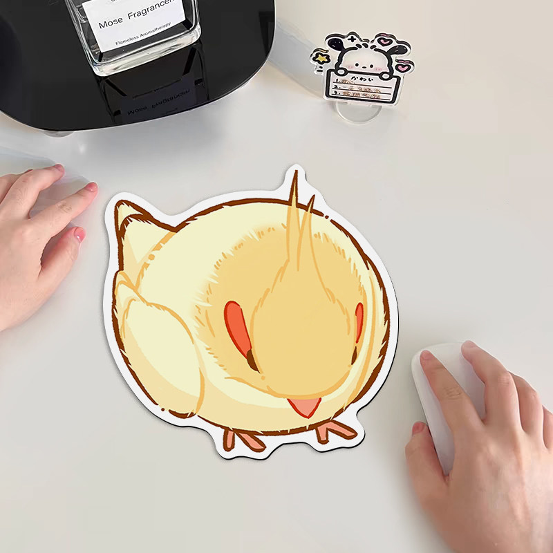 可爱小鸟鼠标垫卡通异形布面软垫小号便携电脑滑鼠垫吸水杯垫桌垫