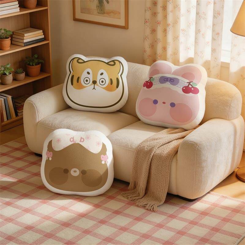 创意可爱动物抱枕沙发家居兔子靠枕汽车办公室午睡靠垫礼物可拆卸