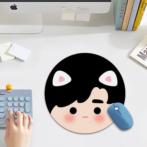 TNT宋亚轩卡通Q版表情包圆形鼠标垫小号办公室女生高颜值桌垫防滑