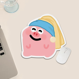 抹茶旦旦猪培根可爱鼠标垫卡通高颜值电脑桌垫游戏滑鼠垫吸水杯垫
