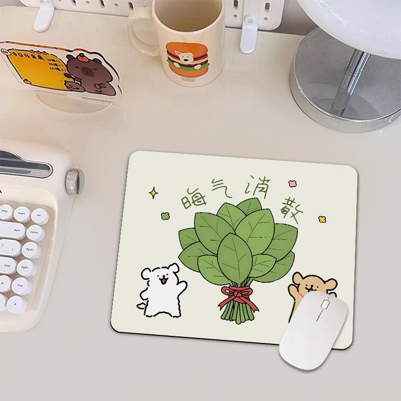 柚子叶线条小狗卡通可爱鼠标垫卡通桌面电脑鼠标垫小号鼠标垫可爱