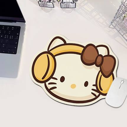 创意耳机猫头异形鼠标垫hellokitty简约可爱少女心防滑高颜值女生