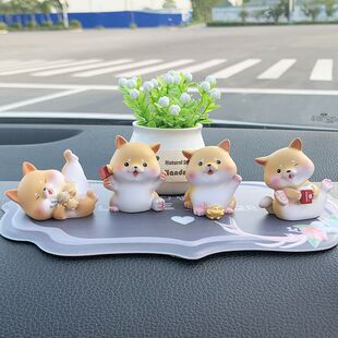 饰用品女 可爱小柴犬车载摆件汽车内饰品迷你狗狗创意网红中控台装