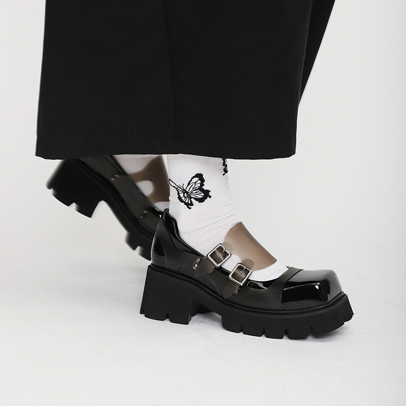 玛丽珍日系厚底粗跟小皮鞋女大码女鞋41-43英伦风方头增高乐福鞋,女鞋,玛丽珍鞋,淘宝优惠券,粉丝福利购,淘宝优惠卷