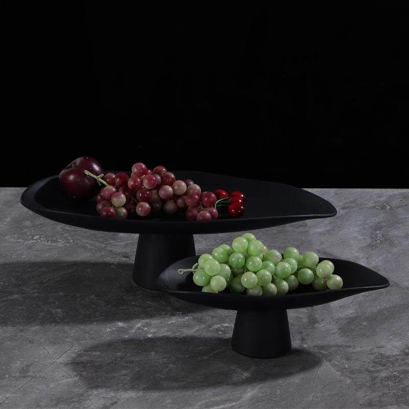 现代简约黑白陶瓷高脚果盘北欧软装样板间饰品家居玄关工艺品摆件,橡塑材料及制品,工业陶瓷,淘宝优惠券,粉丝福利购,淘宝优惠卷