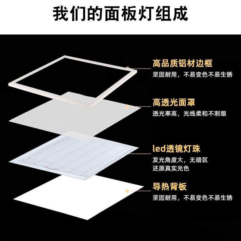 led面板灯595*595厨卫硅钙板灯办公室嵌入式弹簧卡扣明装吊顶灯,家装灯饰光源,平板灯/面板灯,淘宝优惠券,粉丝福利购,淘宝优惠卷