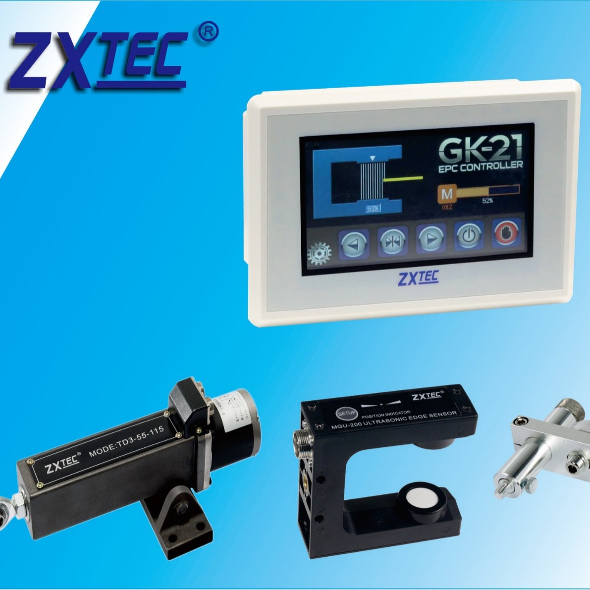 GK-21模拟纠偏控制器+55TDY执行机构+MGU-200超声波电眼+电眼支架