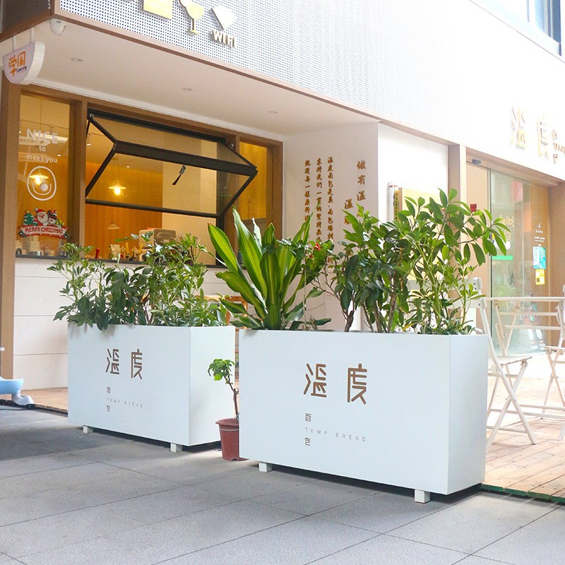 商业街铁艺花箱户外围栏市政种植