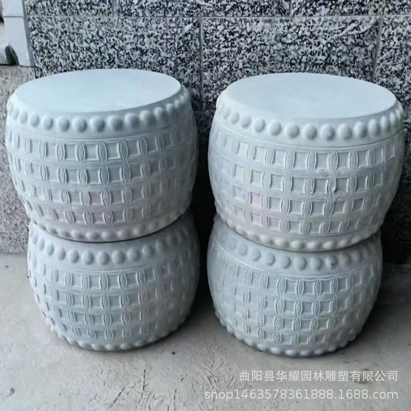 石雕柱墩石柱墩石底座柱墩实心柱墩石花岗岩基石柱脚圆形石鼓底座