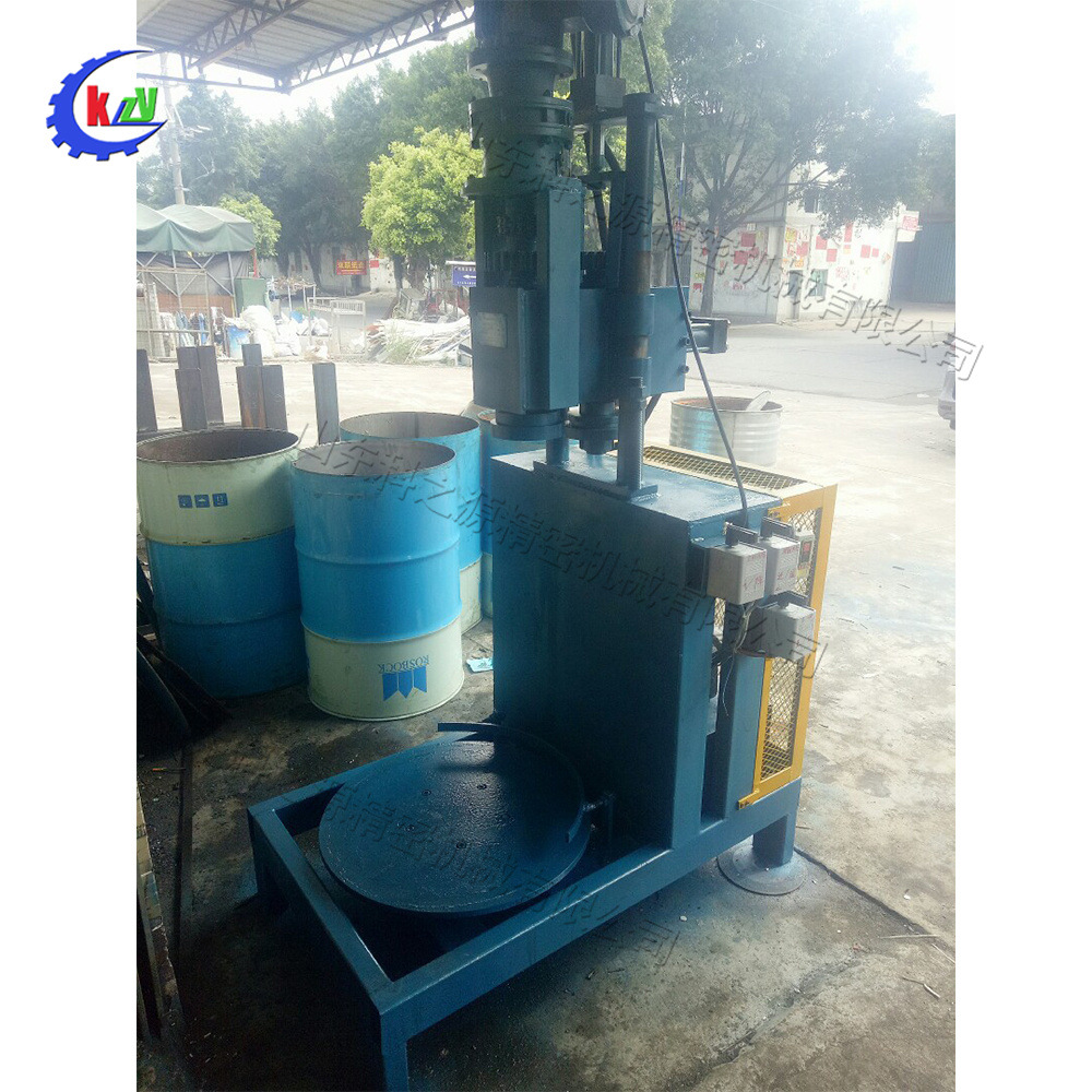 小型化工桶裁剪设备 立式半自动废油桶切割机 工业气动升降开桶机