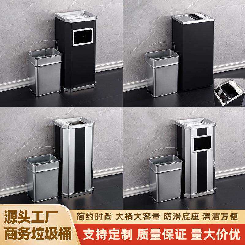 户外垃圾桶室内方形港式翻盖桶商场大容量丽格不锈钢商用垃圾桶