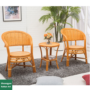 新中式805款藤编茶几 户外休闲原木色茶几批发