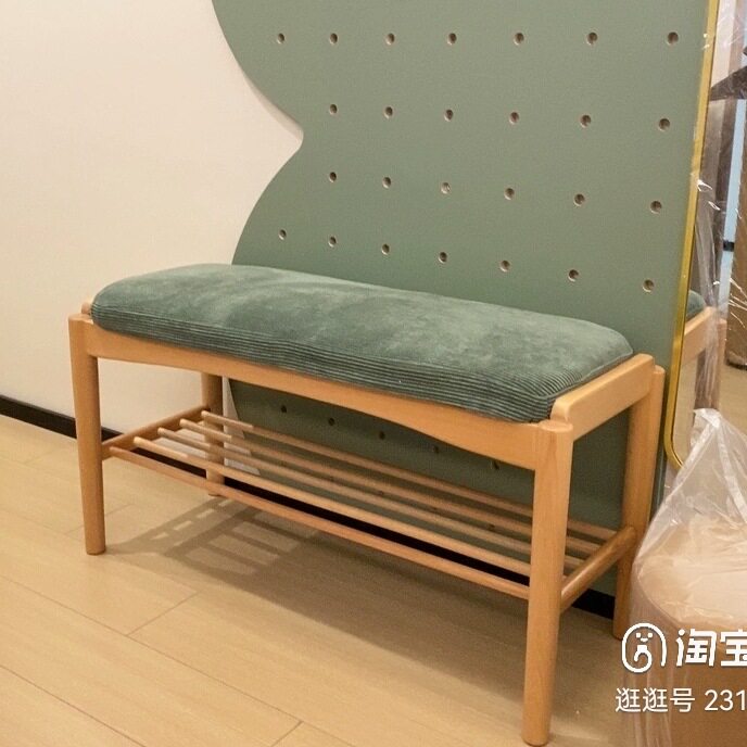 北欧实木换鞋凳日式家用门口穿鞋凳进门可坐多层小户型玄关换鞋J*
