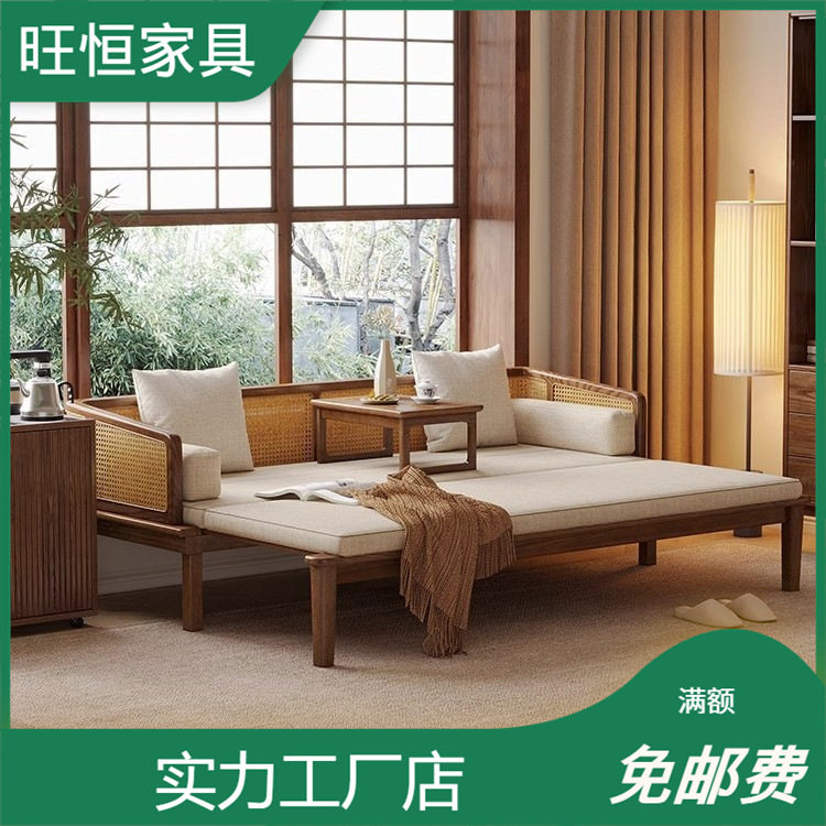 健匠白蜡木藤编新中式罗汉床