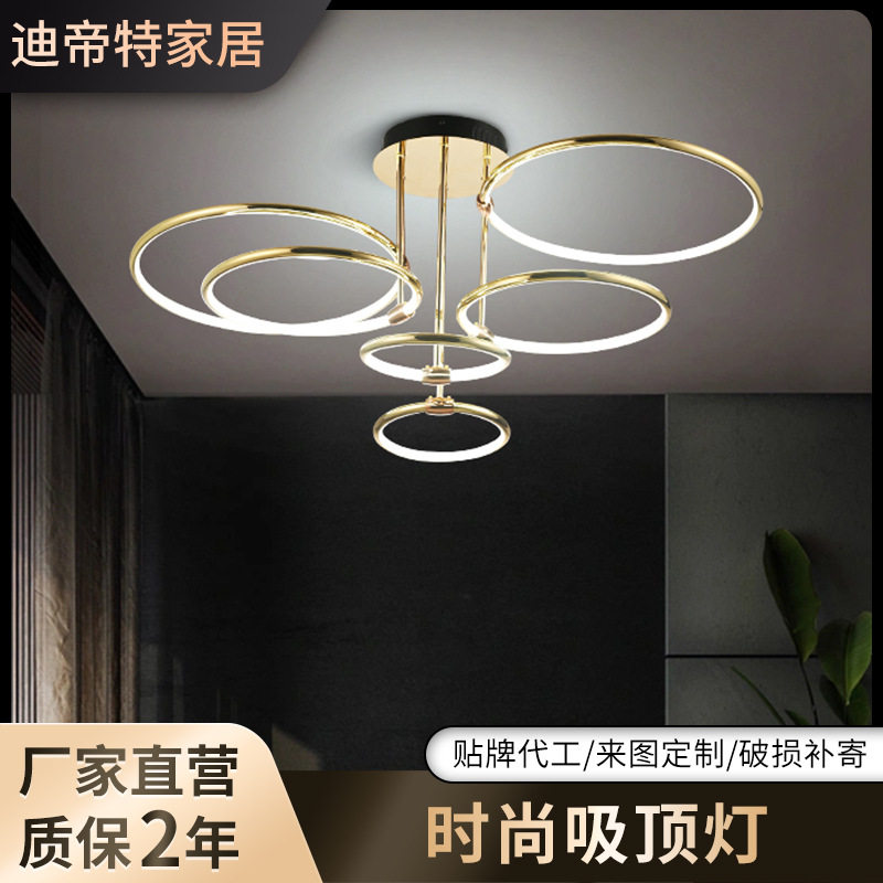 现代时尚风客厅吊灯简约大气吧台餐厅创意吊灯智能吸顶灯厂家直供