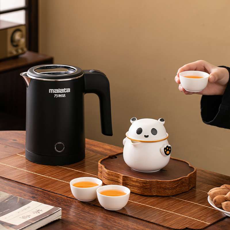 熊猫便携式旅行茶具套装简易户外出差泡茶壶茶杯烧水壶露营快客杯