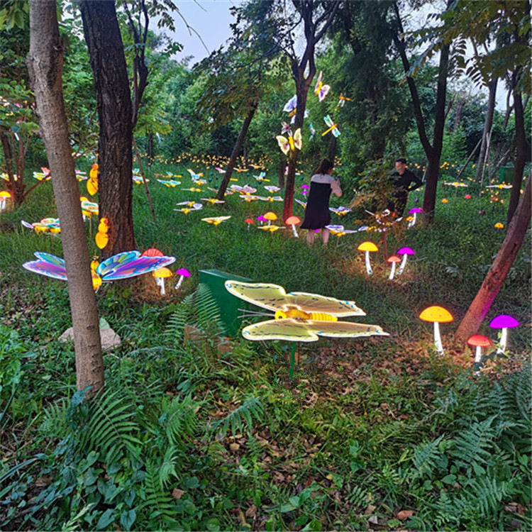 动态蝴蝶灯蜜蜂灯蜻蜓灯LED公园地插灯动态景区装饰户外景观亮化