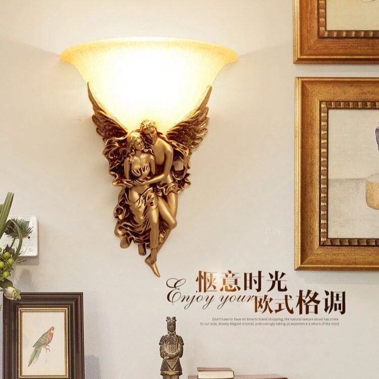 欧式天使壁灯复古创意客厅卧室
