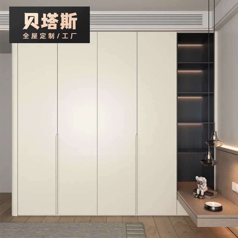 全屋定制厂家实木多层板衣柜一门到顶衣帽间极简卧室家具防潮收纳