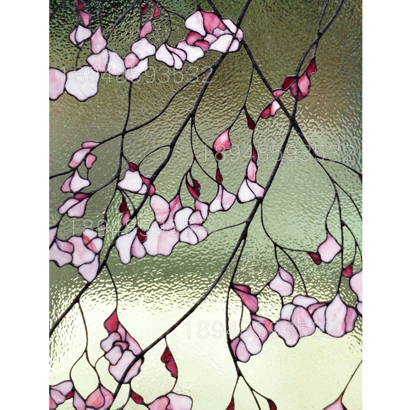简约透明彩色玻璃花窗灯箱