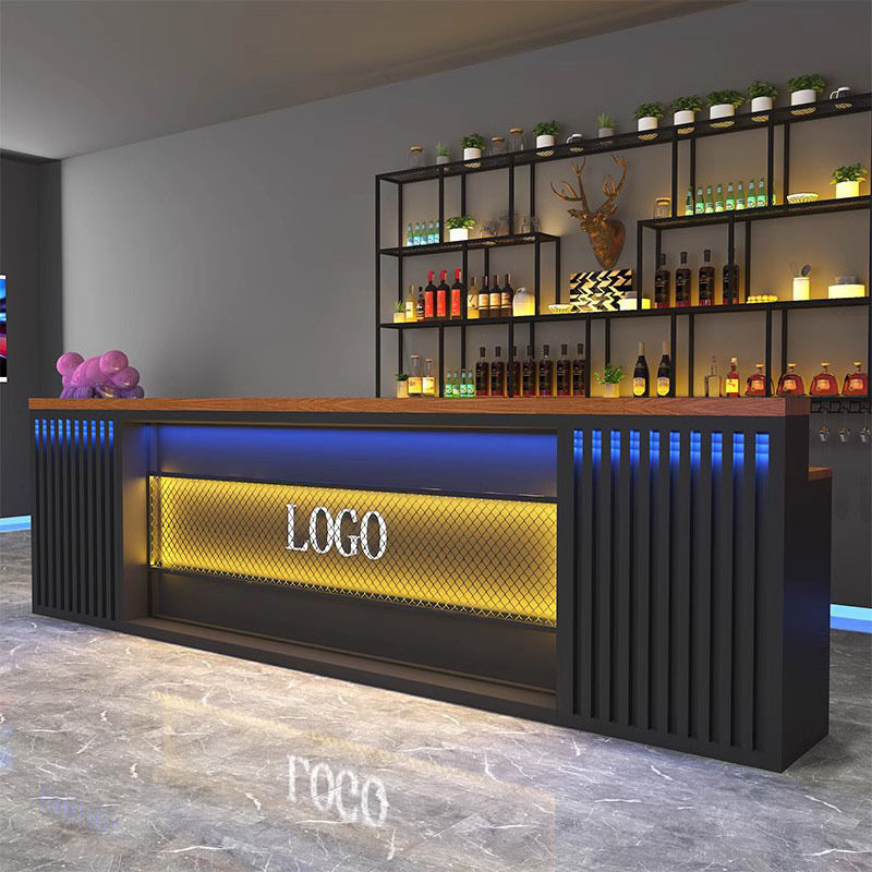 酒吧吧台桌咖啡店复古收银台柜台转角工业风健身房小酒柜餐饮前台