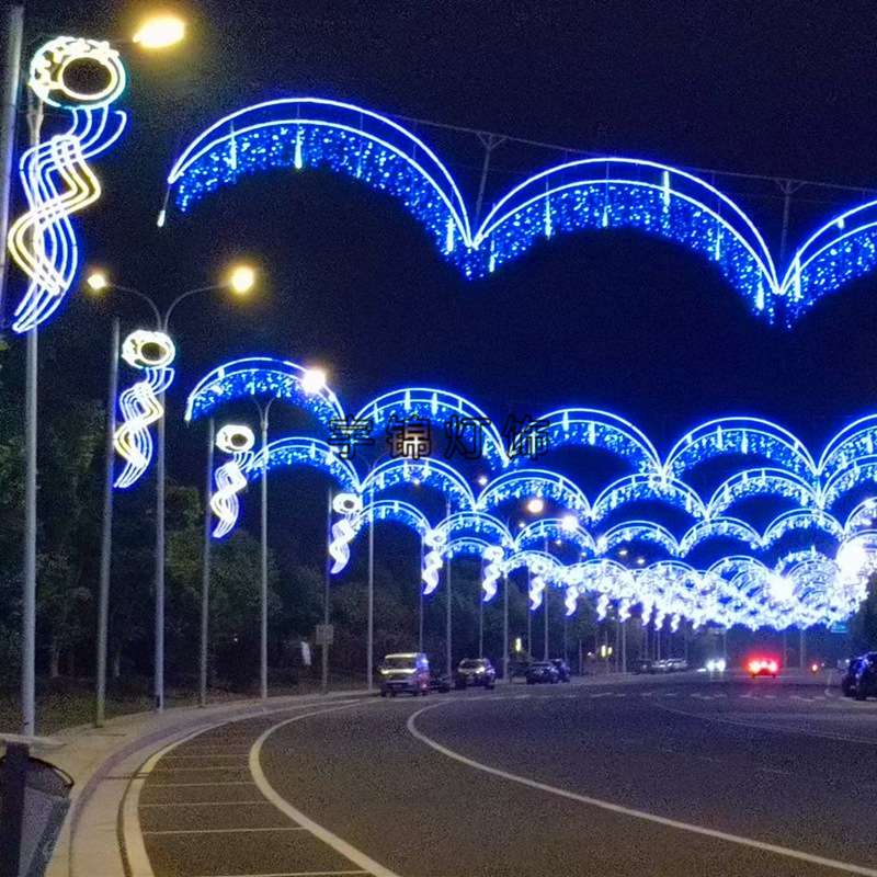 LED2D平面图案用于灯户外道路装饰圣诞灯雪花窗帘跨街造型灯