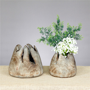 厂家销售手工制作木质工艺花瓶花盆花桶插花花器家居民宿储物器皿