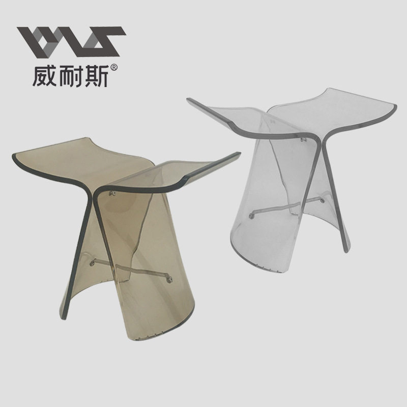 北欧经典蝴蝶凳PC亚克力凳餐椅凳家用小茶几中古风梳妆凳浴室凳