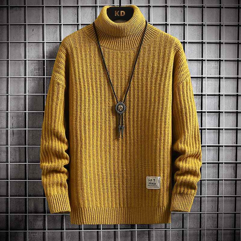 速发New Winter Top Quality Turtleneck Men Sweater Thick Warm