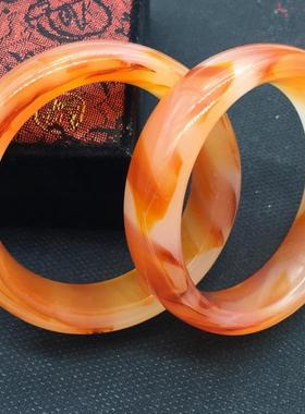 手镯玉玛瑙玻璃女天然款玉镯仿色地摊玉髓特价玉石镯子民族元女士