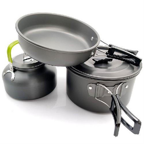 3Pcs/Set Foldable Camping Cookware Utensils Outdoor Cooking