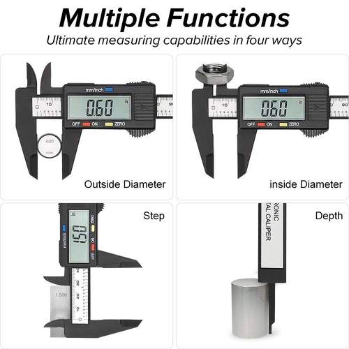 150mm 100mm Electronic Digital Caliper Carbon Fiber Dial Ver
