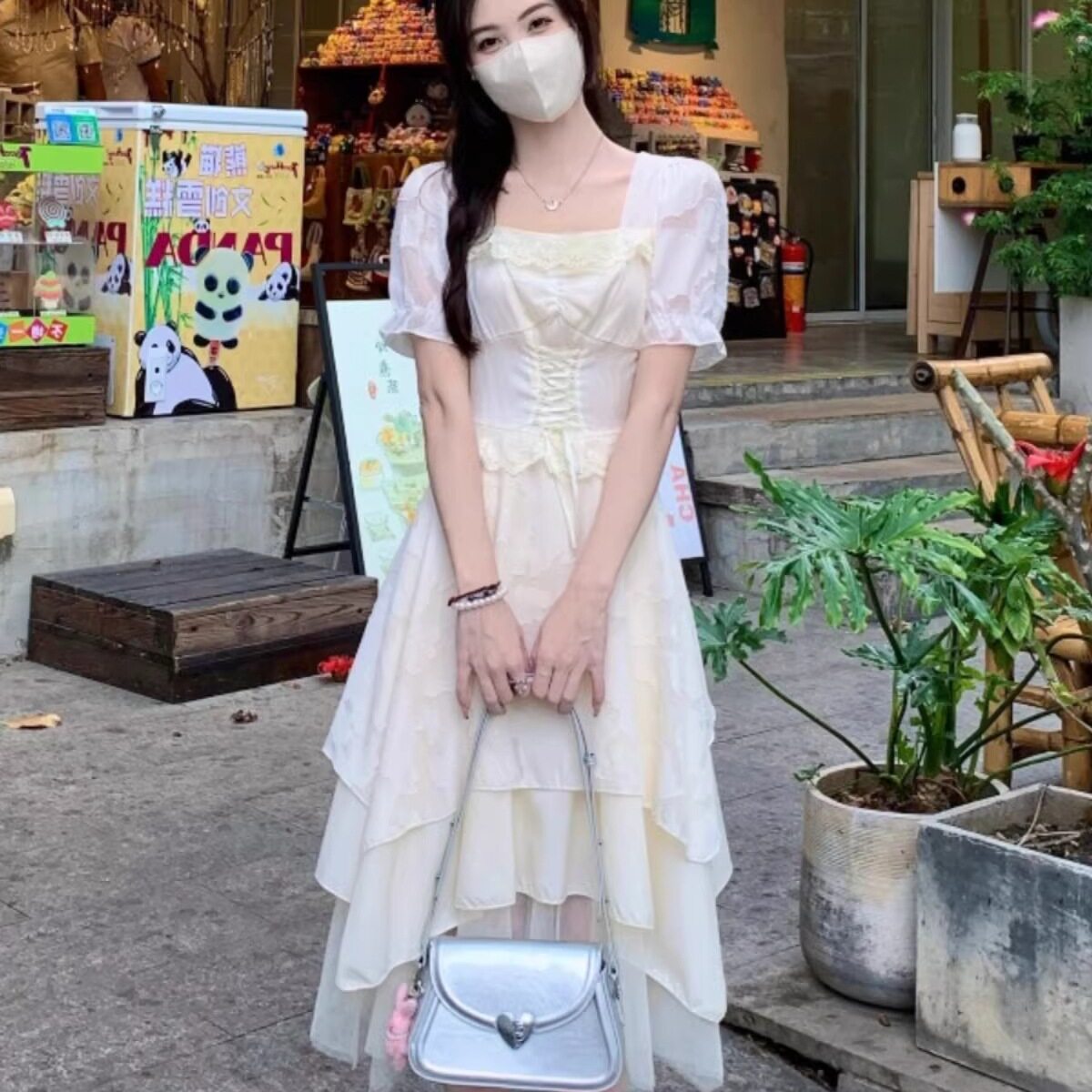 法式赫本风收腰减龄小个子连衣裙