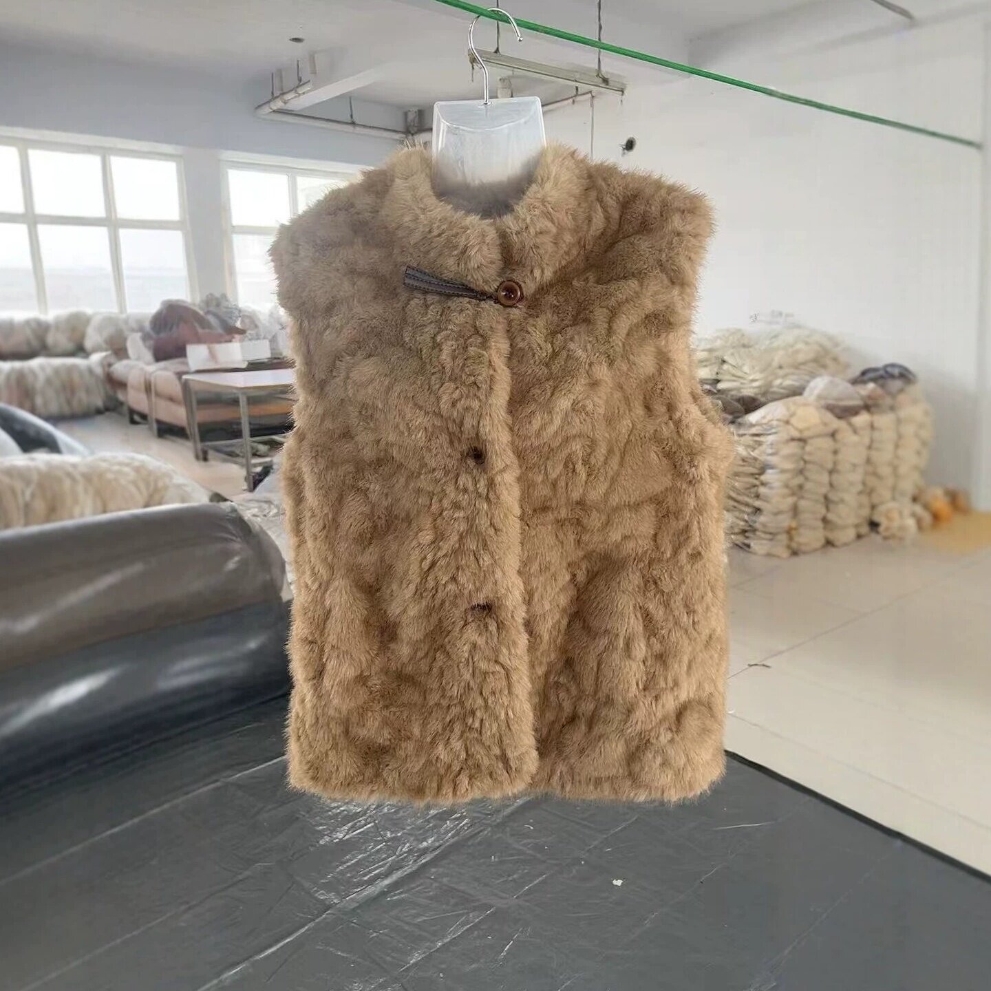 皮毛一体花狐貂马甲背心外套秋冬