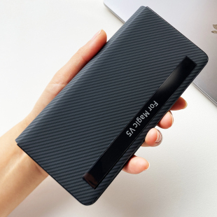 荣耀magicv5手机壳新款 翻盖智能视窗保护套全包边防摔高级商务V6皮套原厂折叠屏镜头保护皮革超薄男女V3外壳