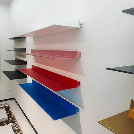 铝合金层板置物架LED发光置物板洗墙灯铝槽挂墙挂壁一字隔板