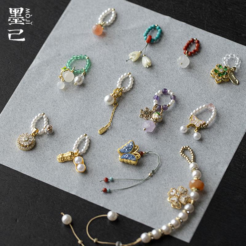 墨己手工提溜家用盖碗茶壶壶绳配件茶具装饰品茶道精致小挂件