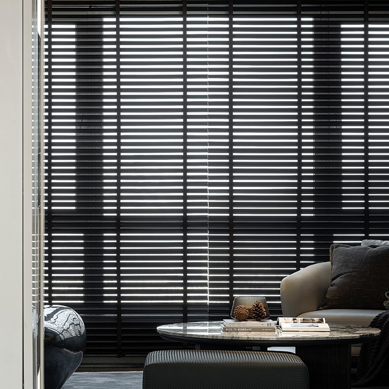 锻木实木百叶窗帘木纹办公室客厅阳台卧室遮光电动木帘木百叶定制
