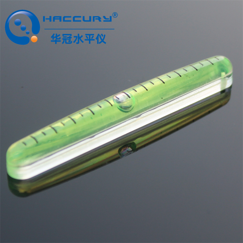 有机玻璃外弧水平泡平底弯房车水平仪条式绿水水平尺精度60分